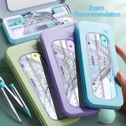Ensemble de règles de boussole multifonctionnelles pour l'école primaire et secondaire, outils de bureau de dessin intégrés, haute esthétique, 3 en 1