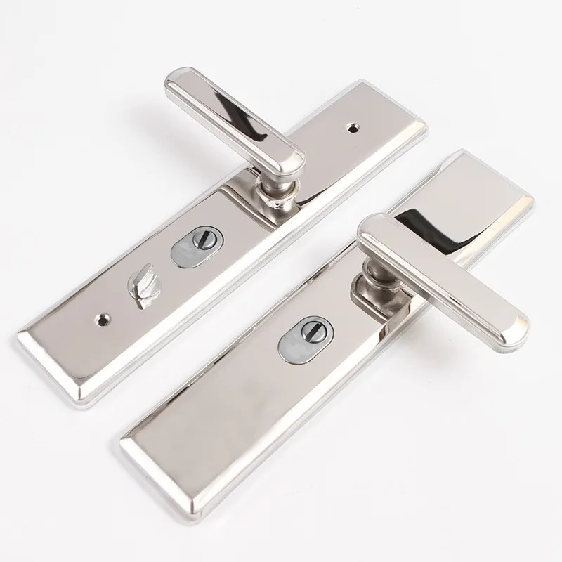 304 Stainless Steel Door Handle Security Door Handle Entry  Thickened Panel Mechanical Door Lock