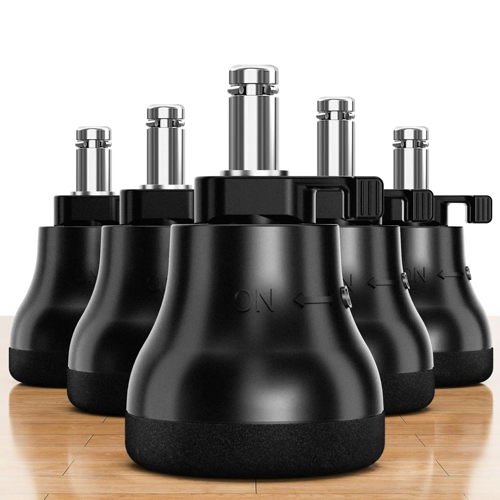 5PCS Office Chair Caster Swivel Wheels to Fixed Stationary Castors Replacement Bell Glides Furniture Chair Feet Wheel Stopper