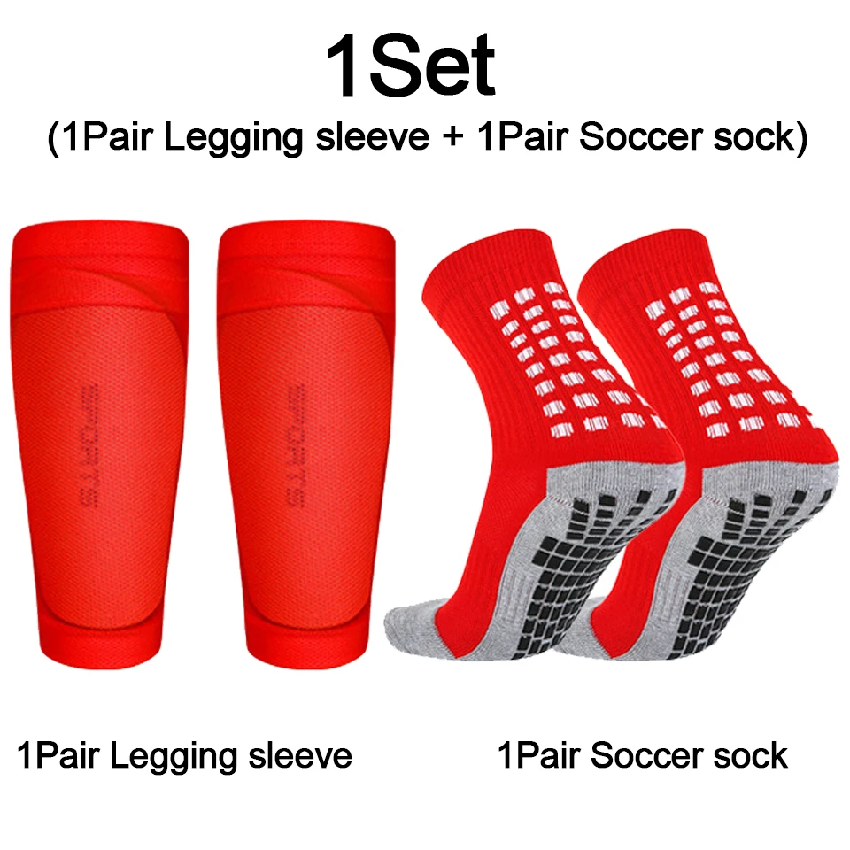Loogdeel 1Set/2 Paar Fußballsocken, Wadenärmel, rutschfeste Legging-Abdeckung, Schutz für Erwachsene, Jugendliche, Kinder, Basketball, Fußball, Sportsocken