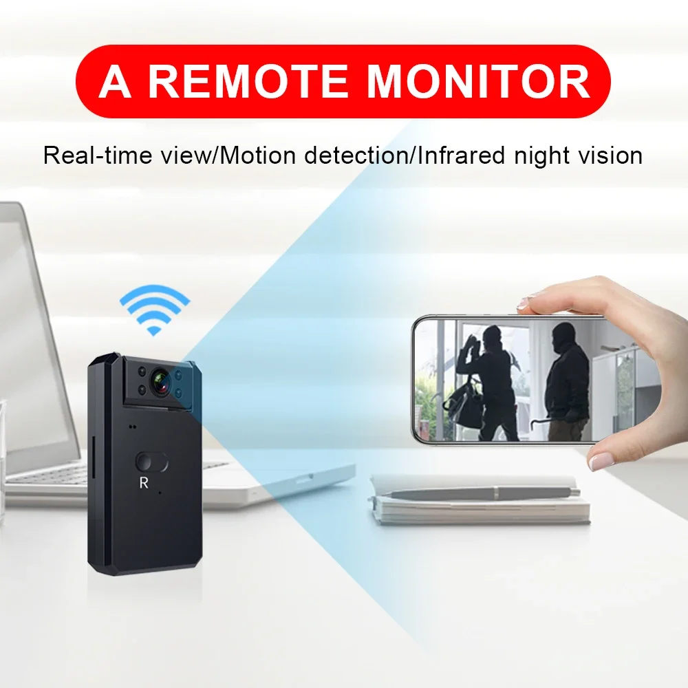 Mini telecamera HD WiFi Videocamera intelligente Hotspot HD Visione notturna a infrarossi Video Micro piccola cam Rilevazione movimento Batteria Cam