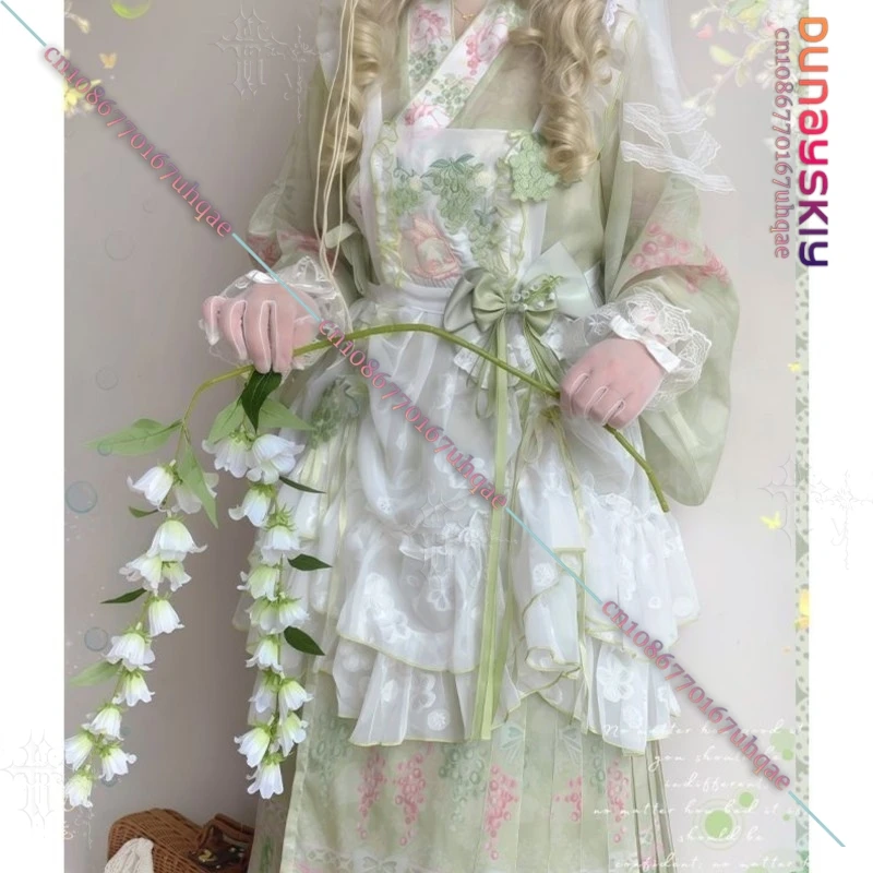 CR7.8*Chinese Western Fusion Green Grape Purple Jacquard Embroidered Drawstring Sheer Summer Lolita Overdress Daily Wear Lolita view 6