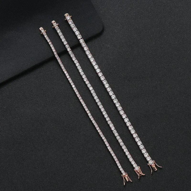 100% 925 Sterling Silver 3mm 4mm 5mm High Carbon Diamond Fashion Super Flash Tennis Bracelet Party Fine Jewelry Gift Wholesale - view 4