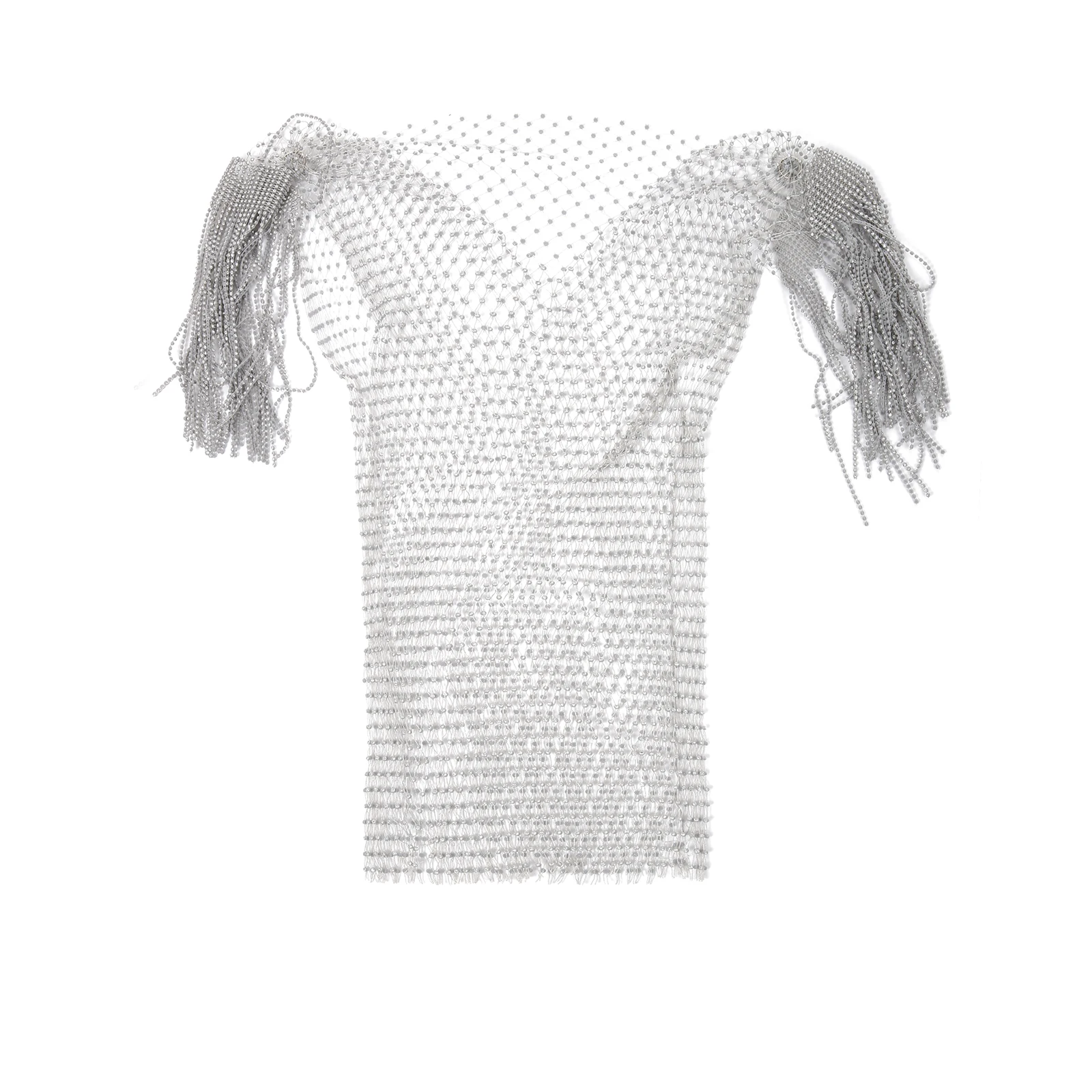 

Сияющая стразы рыболовная сетка полупрозрачная голая боди короткий топ, прозрачная футболка с бахромой для вечеринок, танцев, клубной одежды, укороченный топ, аксессуары для рейва