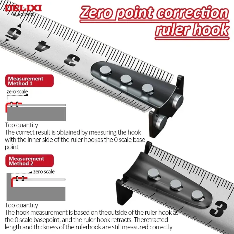 مقياس شريط فولاذية كهربائي DELIXI ، مقاوم للسقوط ، سميك ومتين ، مسطرة صندوق مقاومة للاهتراء ، m * 25 #3