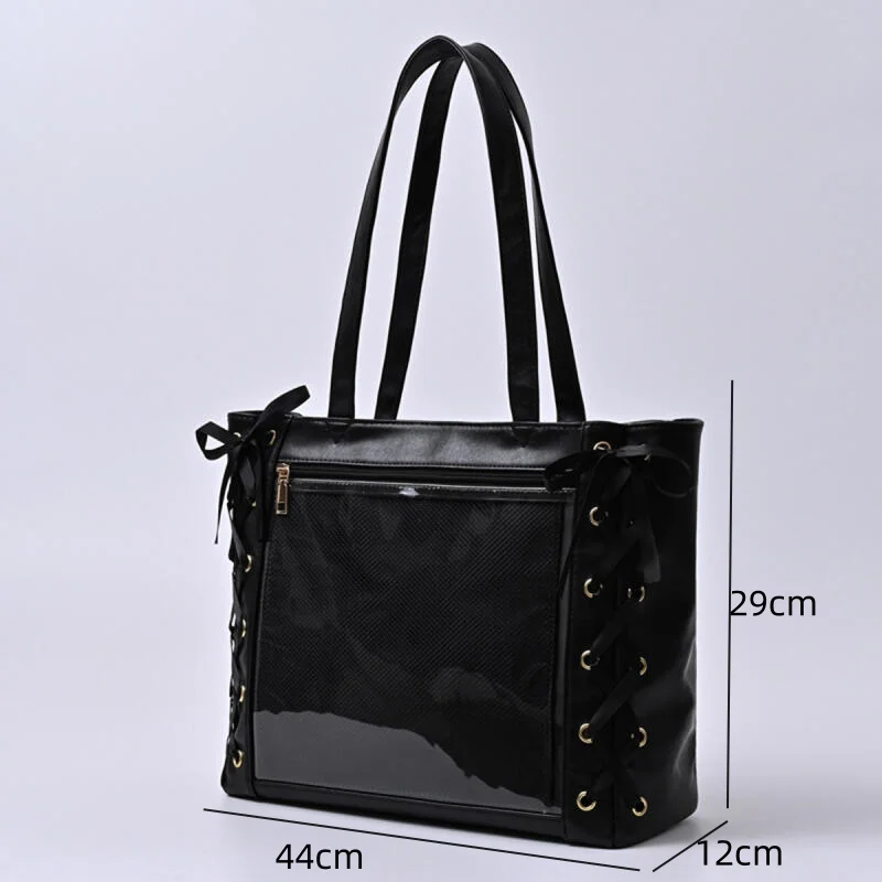 New Tote Bags Women\'s Bags Bow Transparent Cute Sweet Fashion High Capacity Handheld Bags Versatile Trend Commuter Shoulder Bags