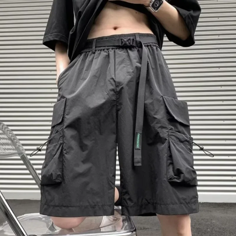 

Summer Men's Cargo Shorts Multi-Pocket Techwear Baggy Streetwear Y2k Black Clothing Straight Sport Shorts Outdoor Short for Men