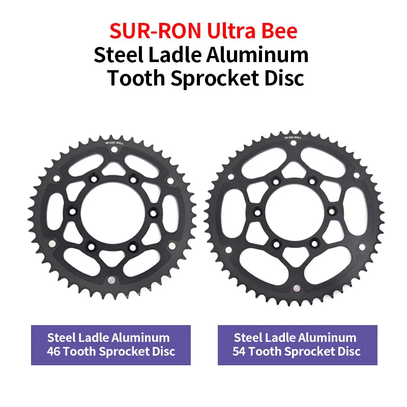 

For Surron Steel Ladle Aluminum 46 Tooth Sprocket Disc 54Tooth Sprocket Disc E-bike Scooter Motorcycles Off-road Modified SURRON