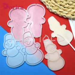 Dorica Snowman Design Lollipop Epoxy Mold Chocolate Silicone Mould Kitchen Fondant Cake Decorating Tools Baking Supplies