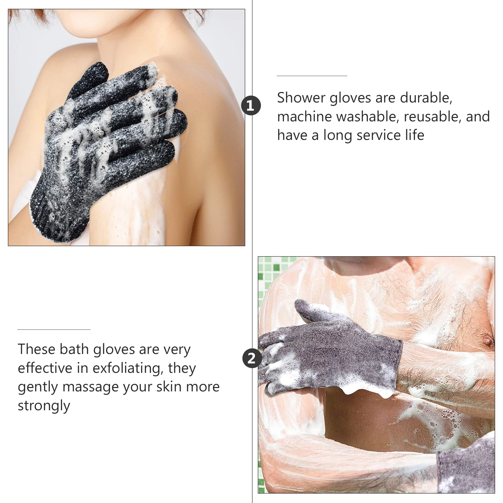 

12Pcs Bath Gloves Exfoliating Premium Soft Skin-Friendly Lightweight Shower Scrubber for Body Care Neck Shoulders Feet Cleanse