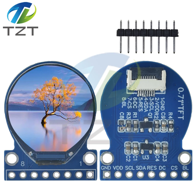 TZT TFT Display 0.71 Inch TFT LCD Display Module Round RGB 160*160 GC9A01 Driver 8PIN SPI Interface 160x160 PCB For Arduino