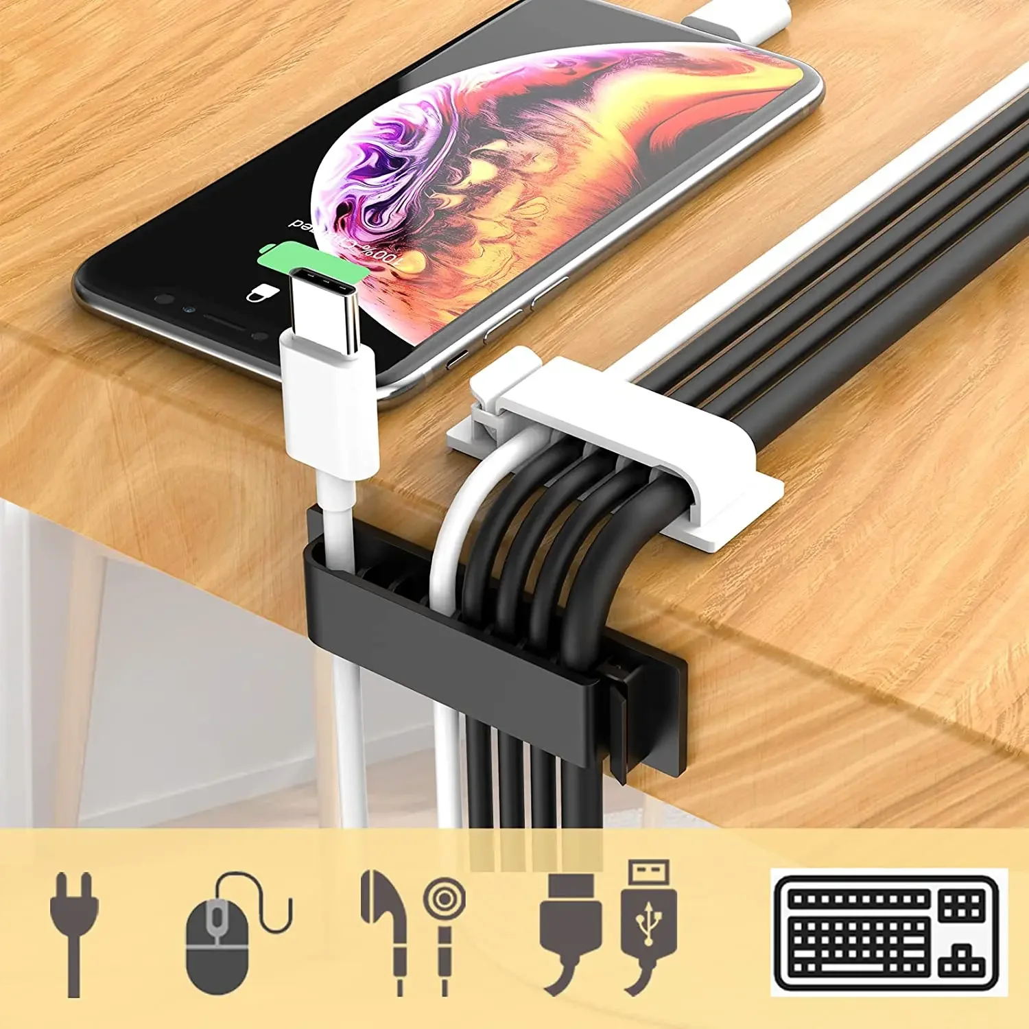 Cable Organizer Cord Management Wire Holder Flexible USB Cable Winder Tidy Silicone Clips For Mouse Keyboard Earphone Protector view 3