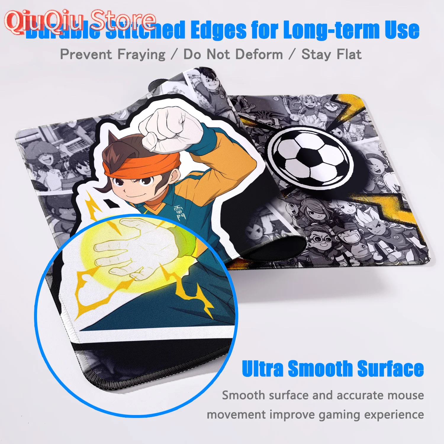 كبير HD طباعة أنيمي Inazuma أحد عشر كبير ألعاب الكمبيوتر ماوس الوسادة الجدول الوسادة الكمبيوتر حصيرة مكتبية قفل حافة لوحة المفاتيح الملحقات السجاد