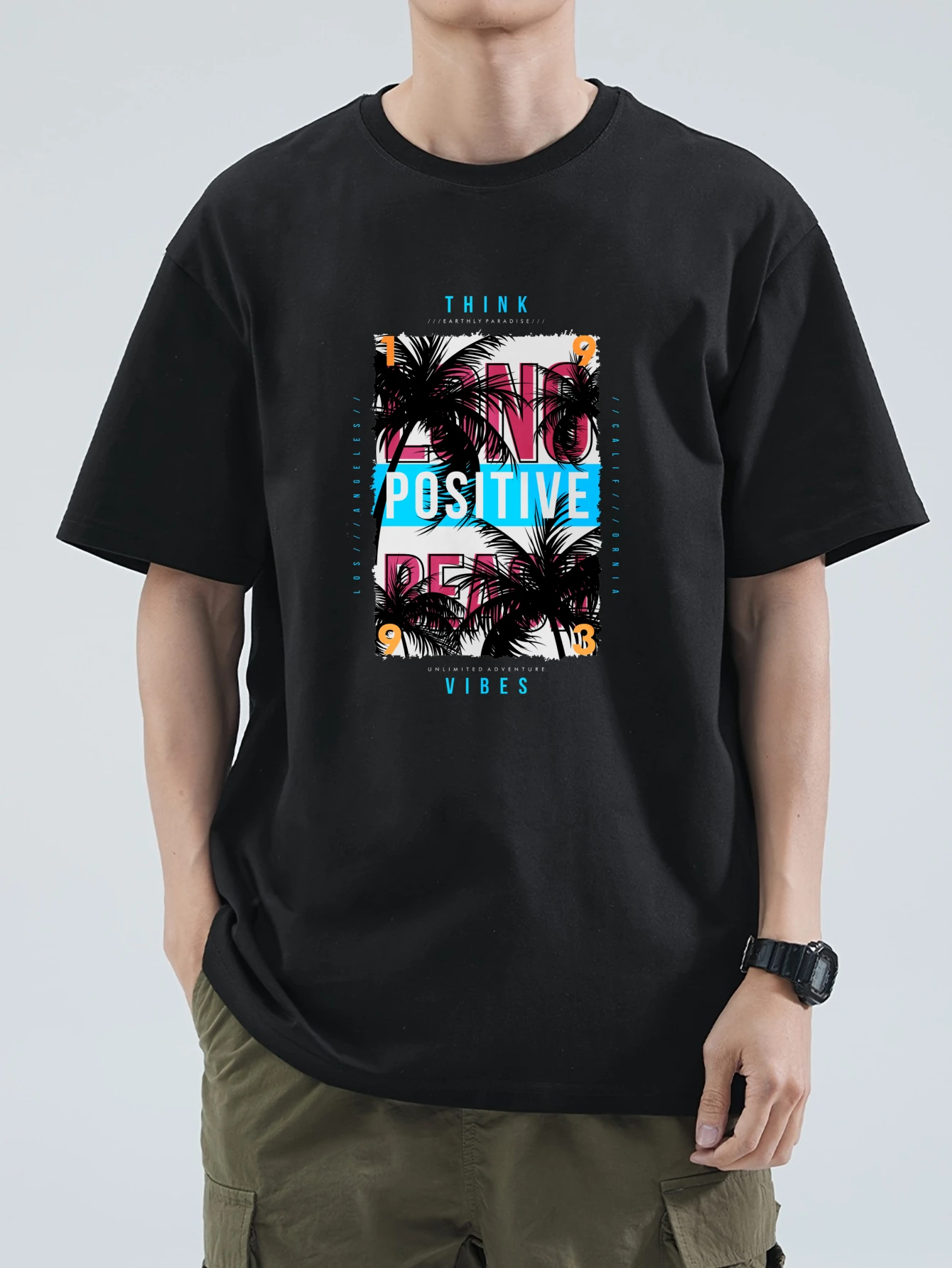 

t shirt for men 2025 Men's clothing Solid color sports Graphic y2k clothing four seasons 100%cotton Printed Summer Solid color