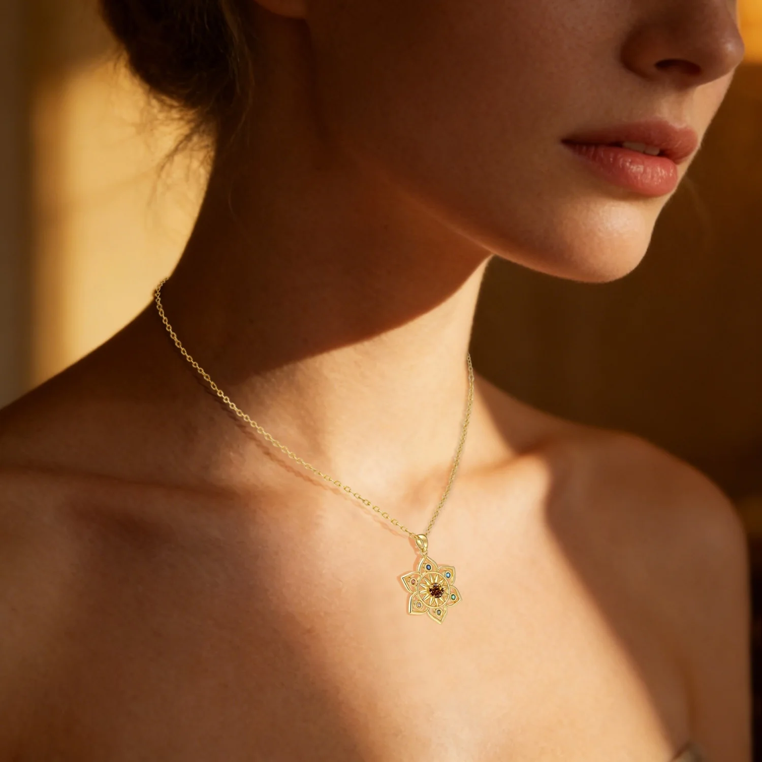 

LAMVOICE valentine’s day, S925 sterling silver necklace, 0.5 carat moissanite necklace, gift for daughter, Jewelry for women