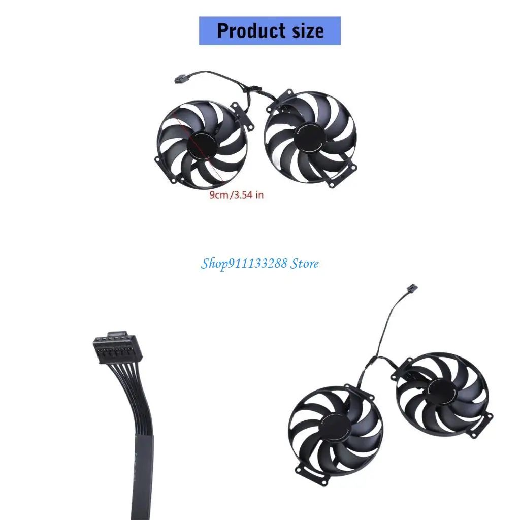 

G88D 90mm/3.54inch CF9010U12D 6Pin 12V VGA Fan Graphics Card Cooling Fan for RX6600 6600XT 6700XT Fan