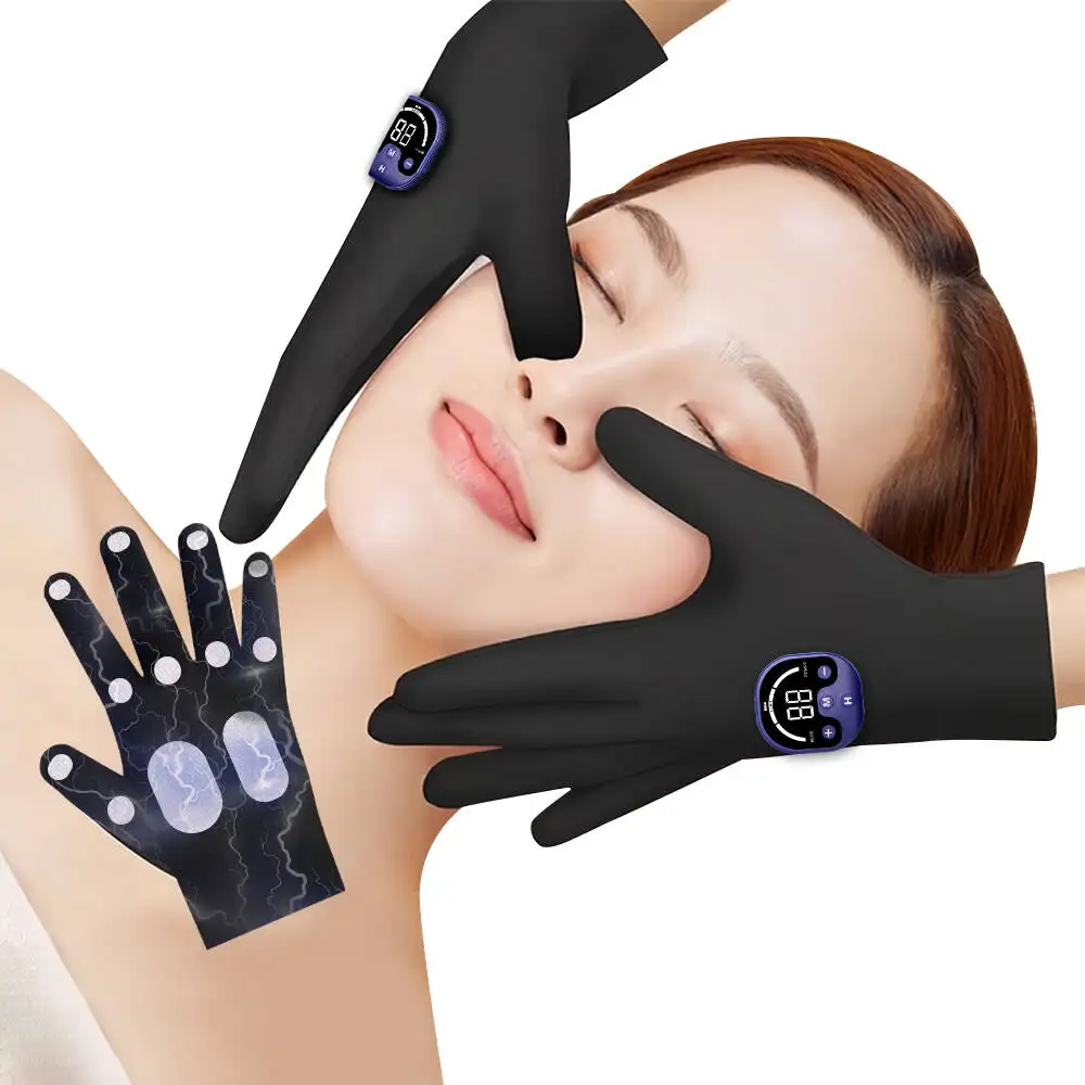 A Pair Upgrade EMS Micro-current Massage Glove System With 10 Massage Modes & 35 Levels Intensity