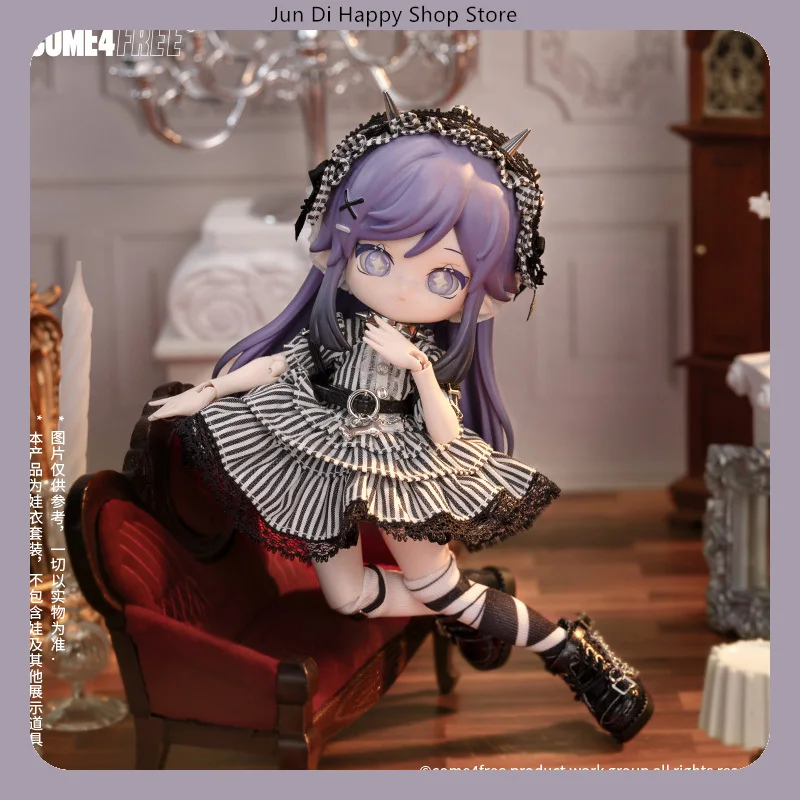 ชุดเดรสลายทางสำหรับตุ๊กตา BJD ขนาด 1/12 รุ่น Daily Series ของ COME4FREE ชุดสำหรับงานปาร์ตี้ สำหรับตุ๊กตา OB11