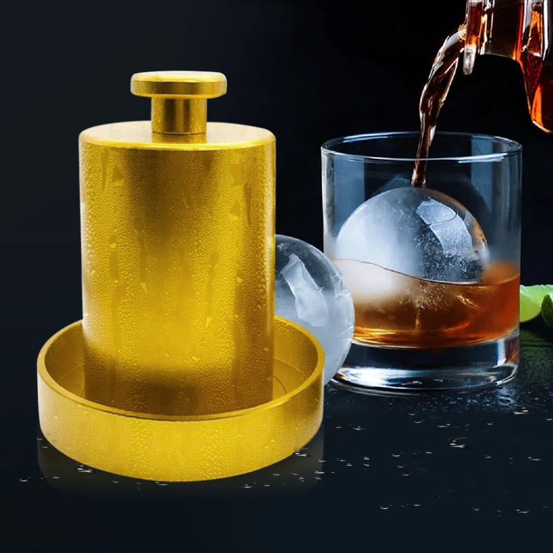 Bar Tools Ice Ball Maker Press Whiskey Ball Maker Direct Sales Metal Whiskey Round Shape Diamond Mold Ice Ball Press Maker