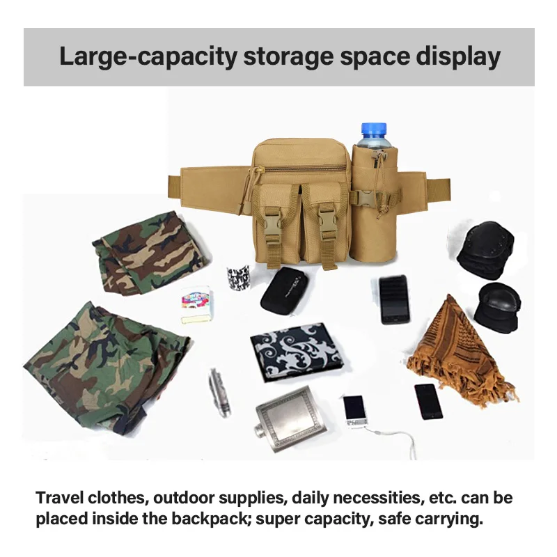 Multifunctional Waterproof Drop Leg Belt Bags Portable Shoulder Molle Thigh Waist Fanny Pack Pouch for Outdoor Hiking Motorcycle