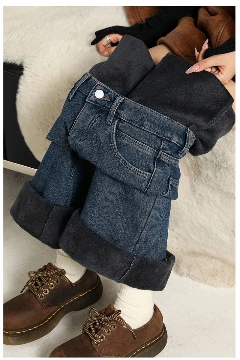 Y2K デニムパンツ 女性用 フレア ルーズ ワイドレッグ ストレッチ フリース裏地 レトロ カジュアル パンツ ファッション フィット感なし 多用途