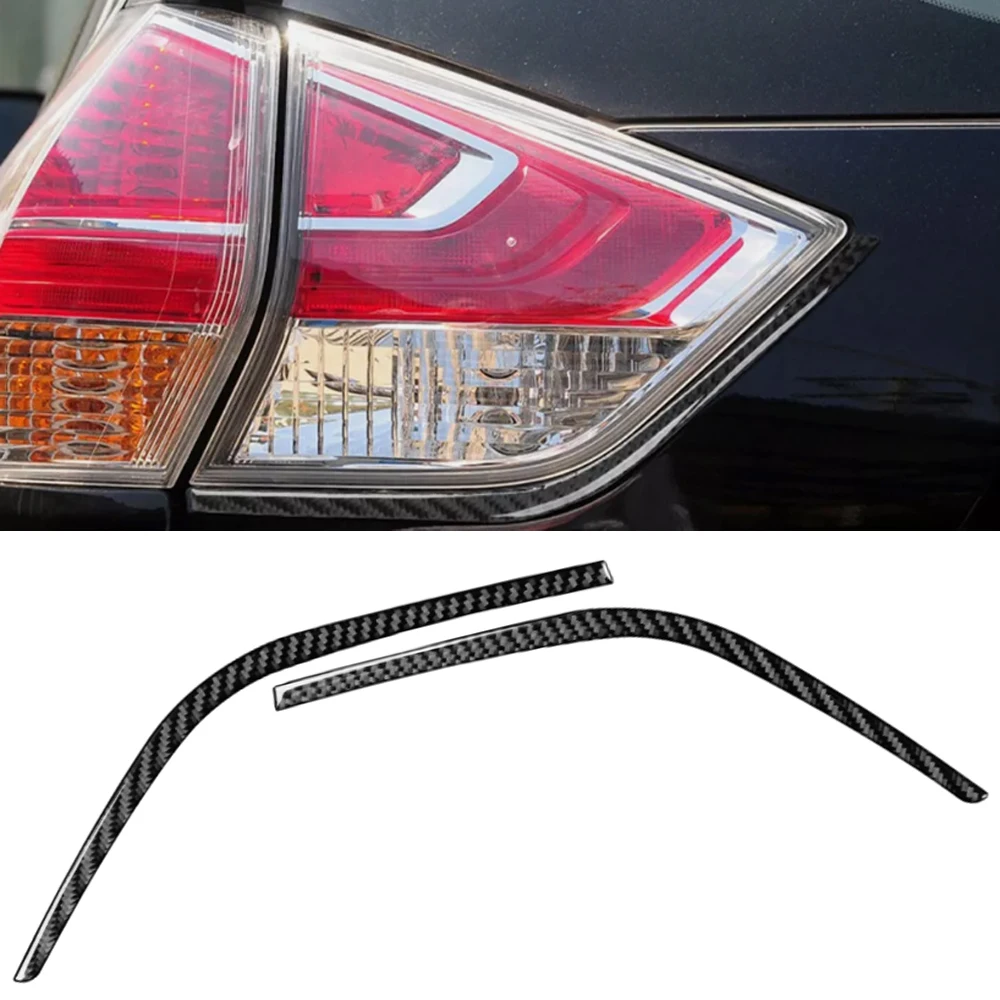

For Nissan Rogue/X-Trail 2014-2016 Car Front Fog Light/Rear Tail Light Lamp Eyebrow Eyelid Trim Cover ABS Carbon Fiber Sticker