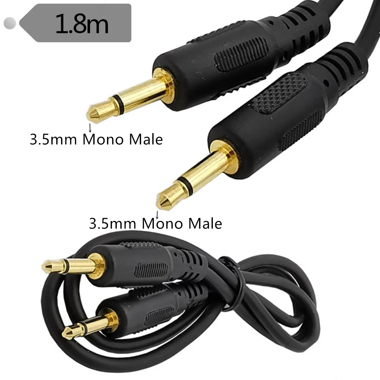 

3.5mm Mono Cable 3.5mm 1/8" TS Monaural Mini Mono Audio Plug Jack Connector Male to Male Cable