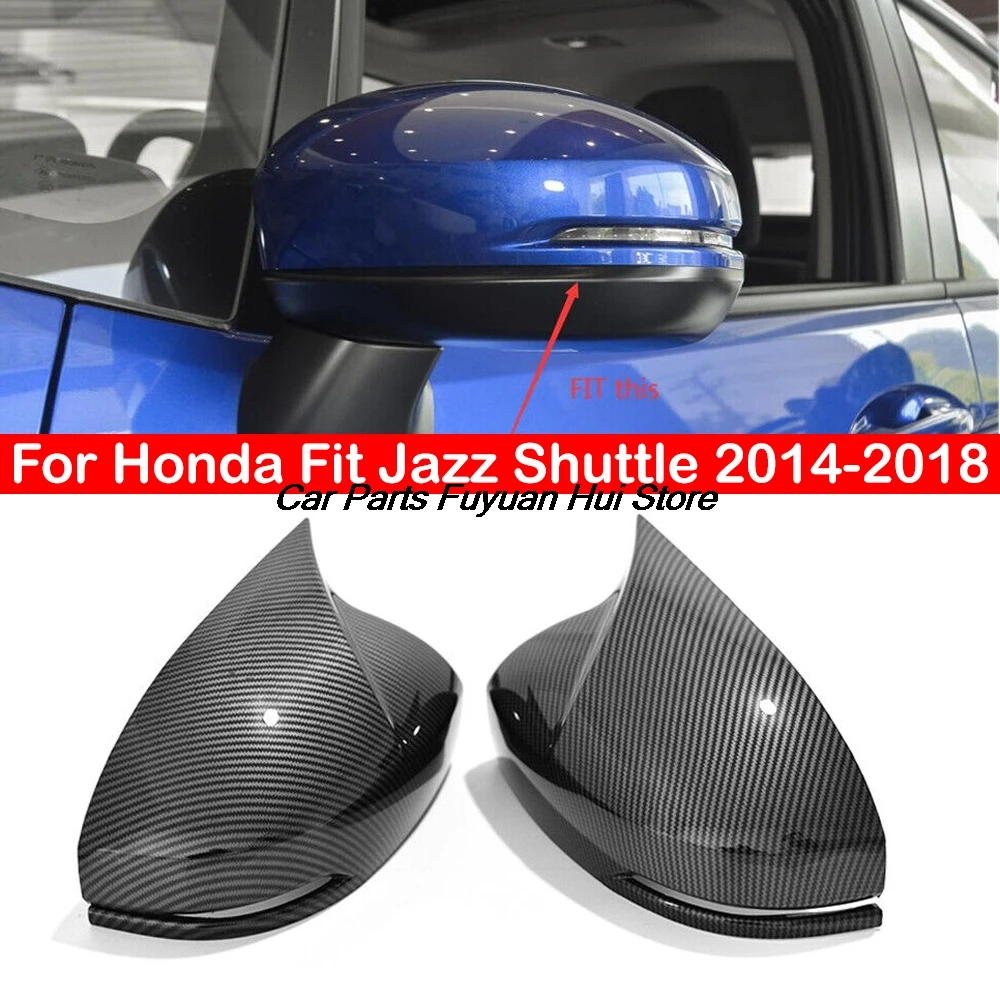 Voor Honda Fit Jazz Shuttle Stad 2014-2018 Auto Achteruitkijkspiegel Cover Sticker Vleugelkap Buitendeurkast Met Koolstofvezel