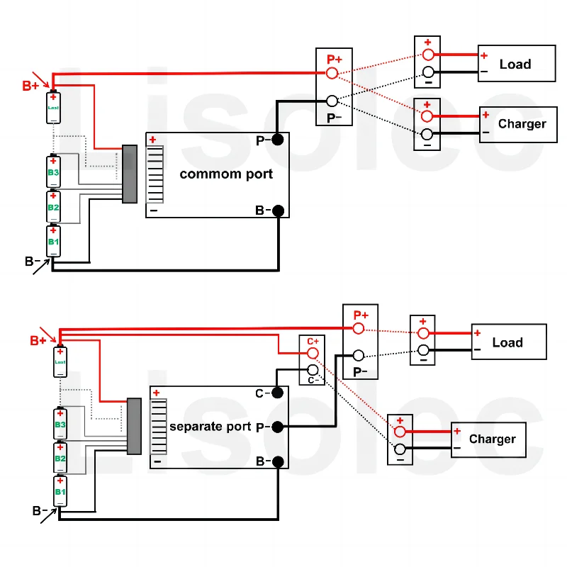 Placa de proteção múltipla com equilíbrio, descarga de carga NTC, 24V 25.9V Terminal, bateria de lítio, BMS 7S, 200A a 15A