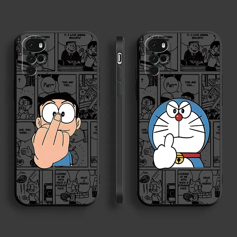 Case for Motorola Moto G30 G53 G73 G32 G200 G51 5G G22 G9 Play G52 G60 G60S G31 G71 G72 G50 4G Anime Doraemon Black Soft Cover