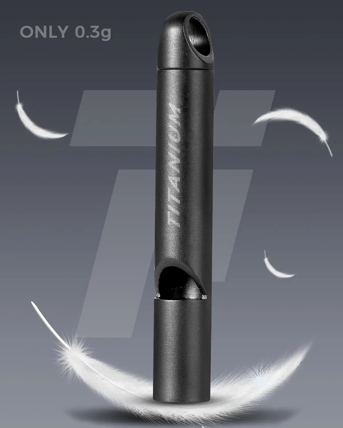 صفارة طوارئ صغيرة من التيتانيوم من TISUR، صفارات نجاة للسلامة مع حبل، صفارة خارجية للمدربين والرياضة وتدريب الكلاب #1