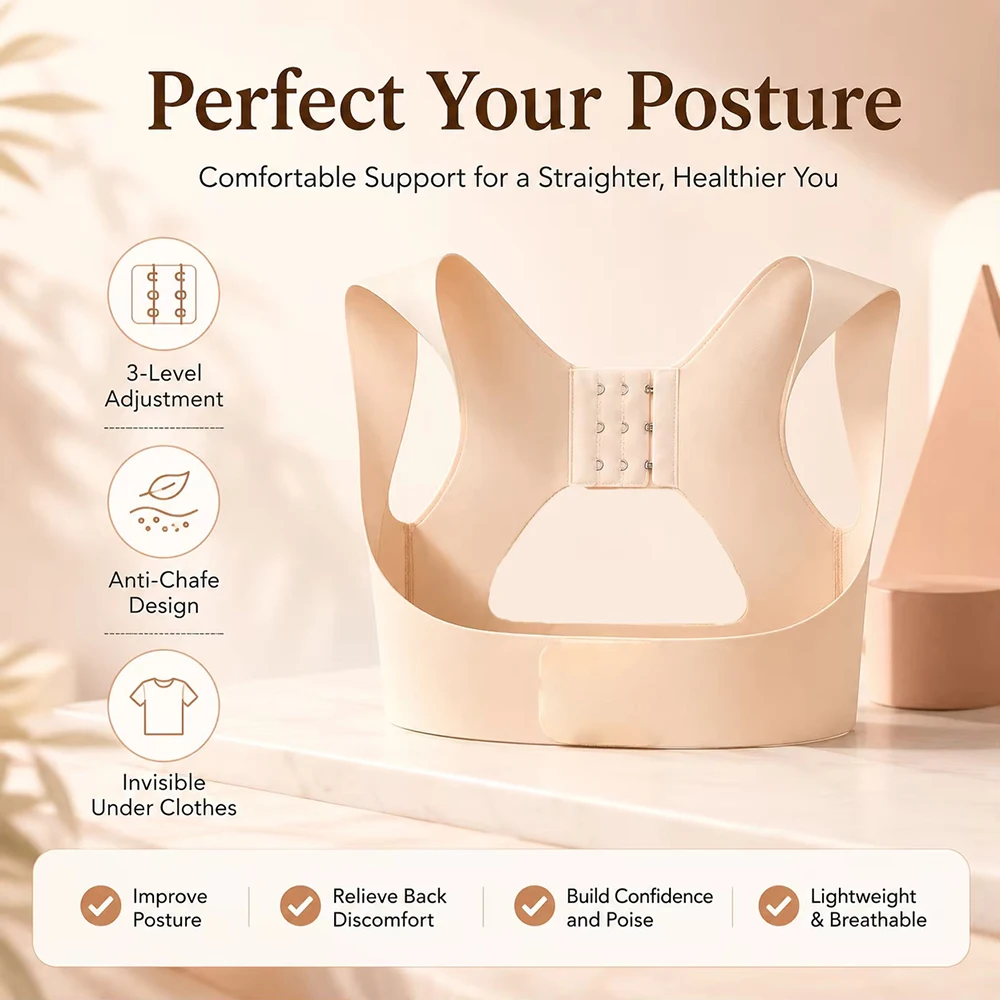 Back Brace Posture Corrector For Women Invisible Adjustable Comfortable Hunchback Slouching For Neck Shoulder Back Straightener view 2