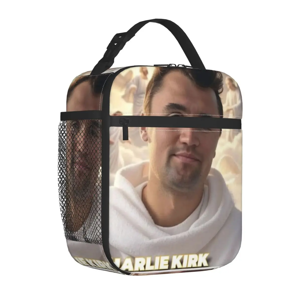 

Charlie Kirk Angelic Advocate Изолированная сумка для обеда Сумка для еды Многоразовый термохолодильник Ланч-бокс для работы
