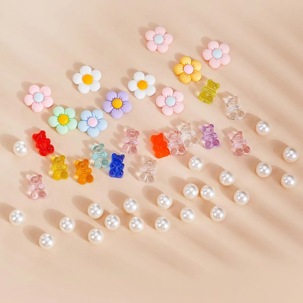 

colorful candy bear lear pearl flower shoe buckles charms accessories decorations for clog sneaker wristbands tumbler unise
