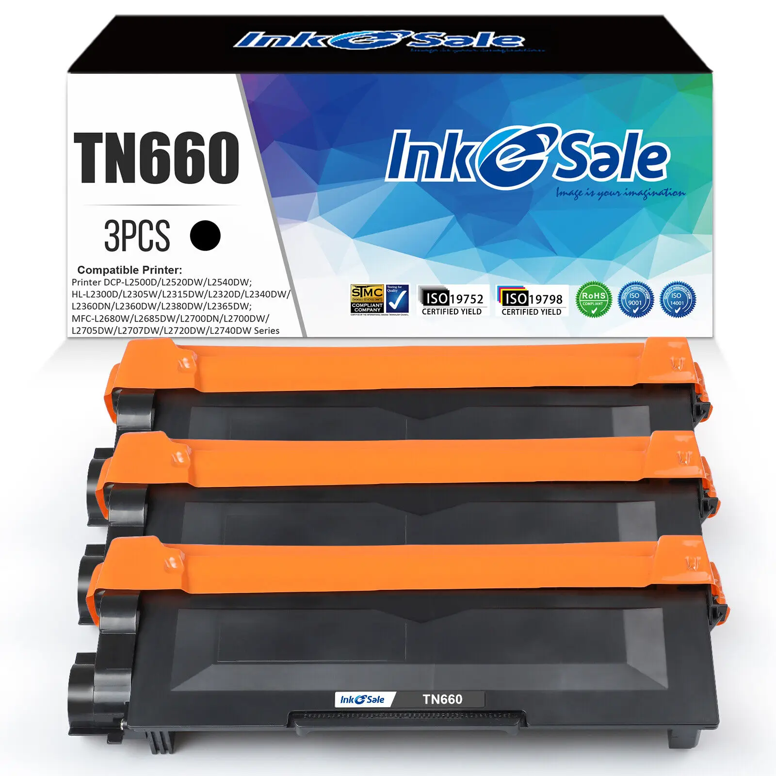 3x TN660 TN-660 TN630 Toner Cartridge for Brother DCP-L2520DW L2540DW HL-L2320D