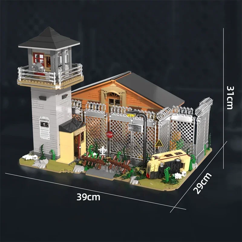 MOC Idea Building Blocks Apocalypse Prison Construction Model Bricks Assembling Educational Toys for Boys Christmas Gift Set