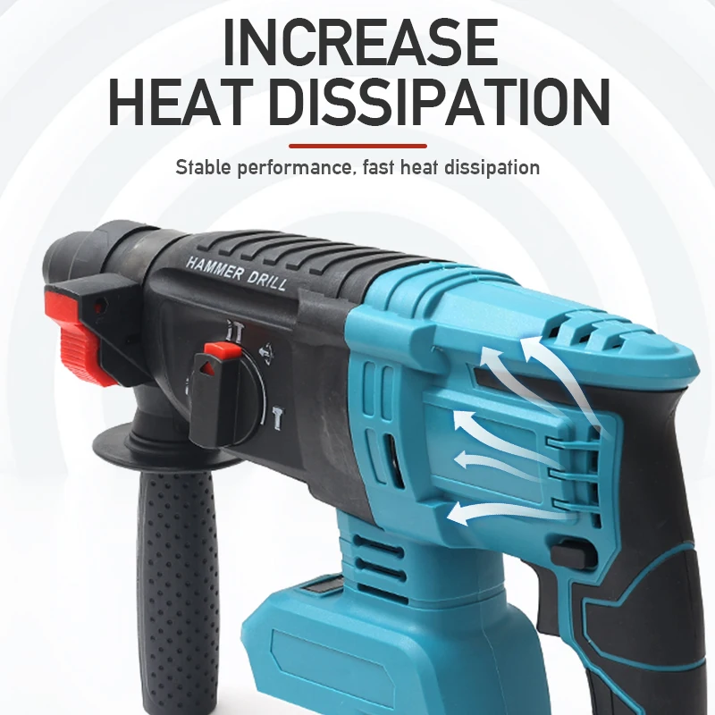 26mm1380WBrushless Electric Hammer Multifunctional Rotary Cordless Electric Impact Drill Electric Pick for Makita 18V Battery
