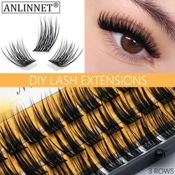 Anlinnet-extensiones de pestañas postizas, 1 caja/36 paquetes de pestañas individuales de visón, gruesas naturales, extensiones de pestañas para maquillaje, 40D