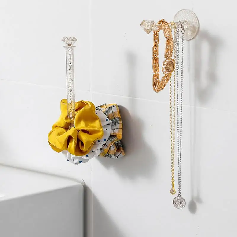 Jewelry Wall Mount Organizer Headband Hook Home Headdress Stand Rubber 11x5cm Hair Hoops Holder Hanging Rope Office