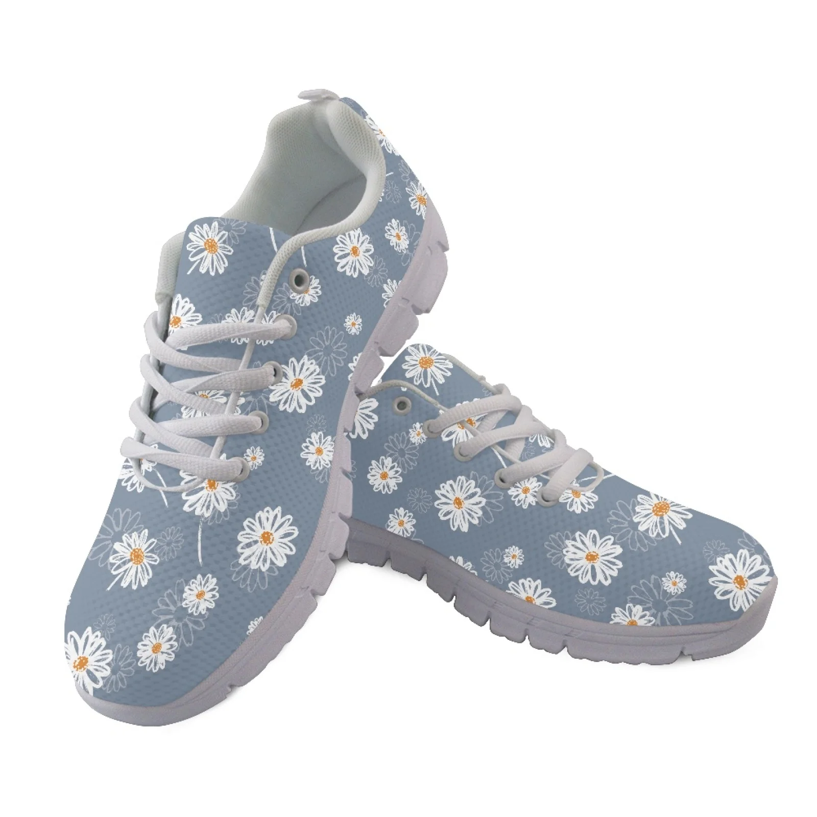Coloranimal Lace Up Lightweight Running Sneakers for Women Women Running Walking Shoes for Travel Flowers