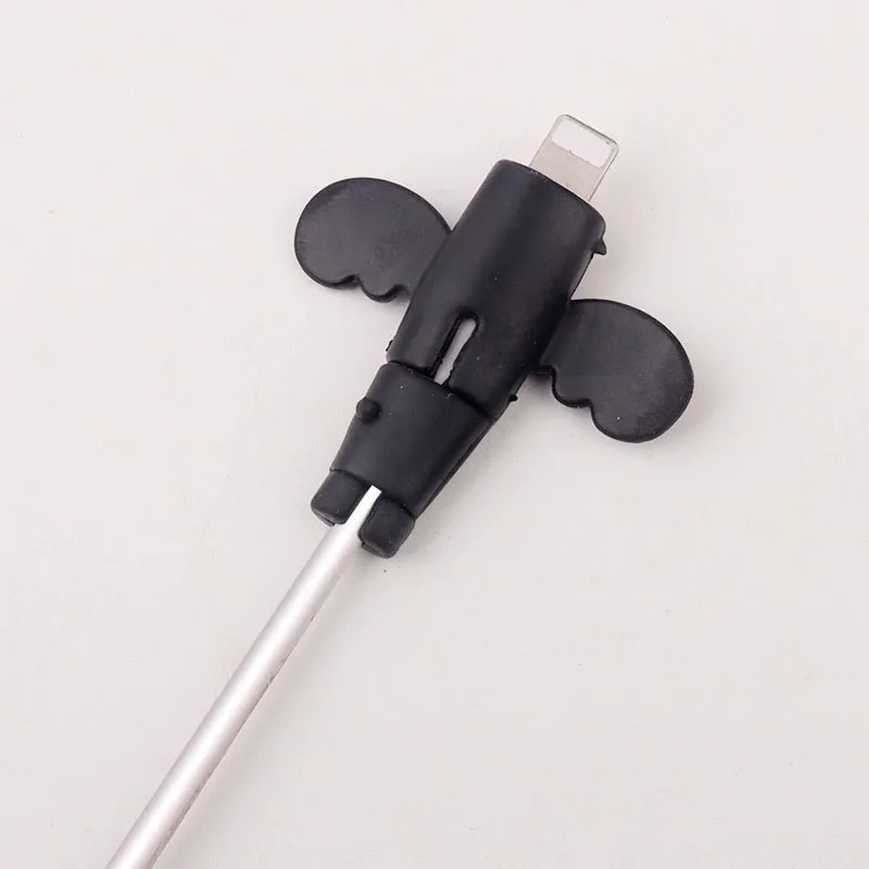 2 STUKS Cartoon Angel Kabelbeschermer Voor iPhone Type C Telefoon Kabel Organizer Koreaanse Stijl Anti-Break Datalijn snoer Kabelhaspel