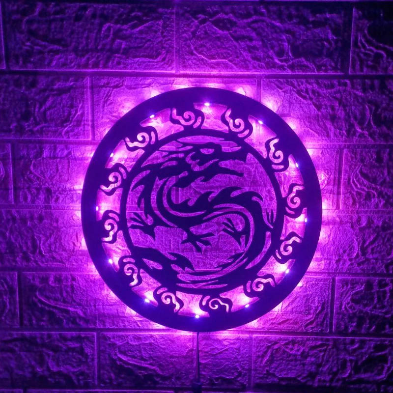 ZK50-Applique Murale LED en Forme de Dragon Chinois, Lumière Changeante entre Documents, Luminaire Décoratif d'Nik, Idéal comme Fond de Mur, Veilleuse USB