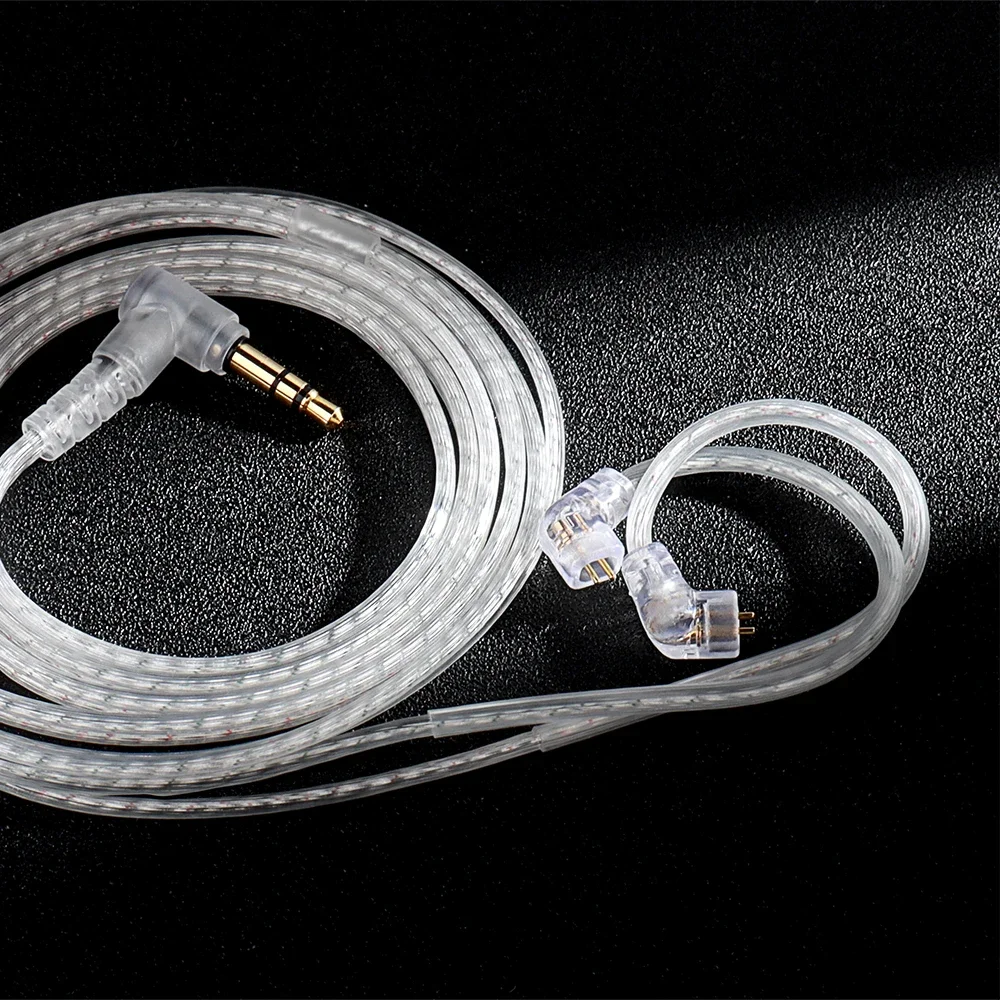 3.55MM Wired Earphones Cable Upgraded Silver Plated With Microphone Headphone Cables In Ear Monitor Original Headset