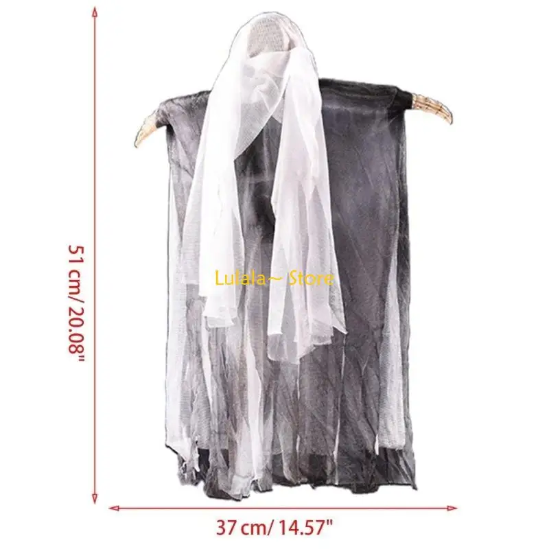 Y4QA قناع شبح رعب صوت ينبعث منه ضوء معلق شبح معلق شبح تعويم شبح