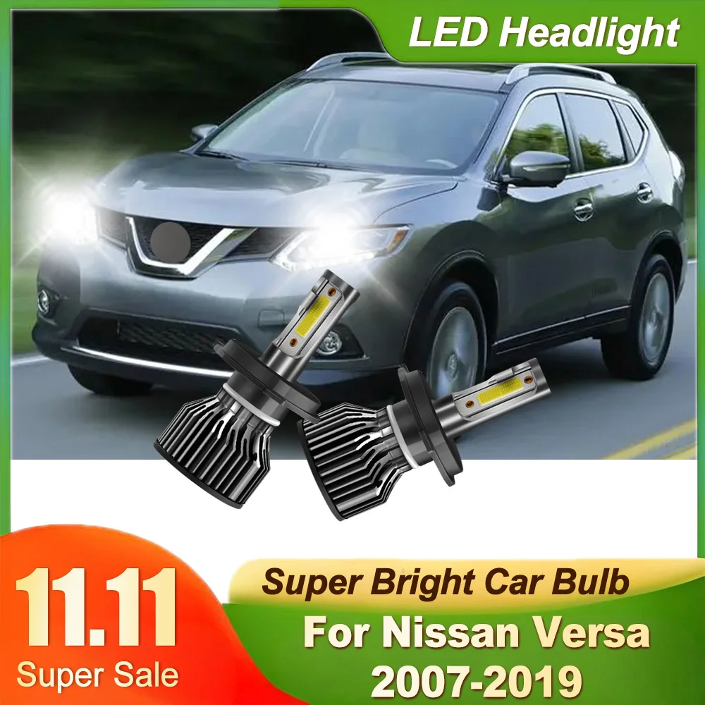 

2 шт. автомобильные светодиодные фары 6000K белые H4 дальнего ближнего света 30000LM 300 Вт для Nissan Versa 2007-2019 автомобильные фары Plug and Play