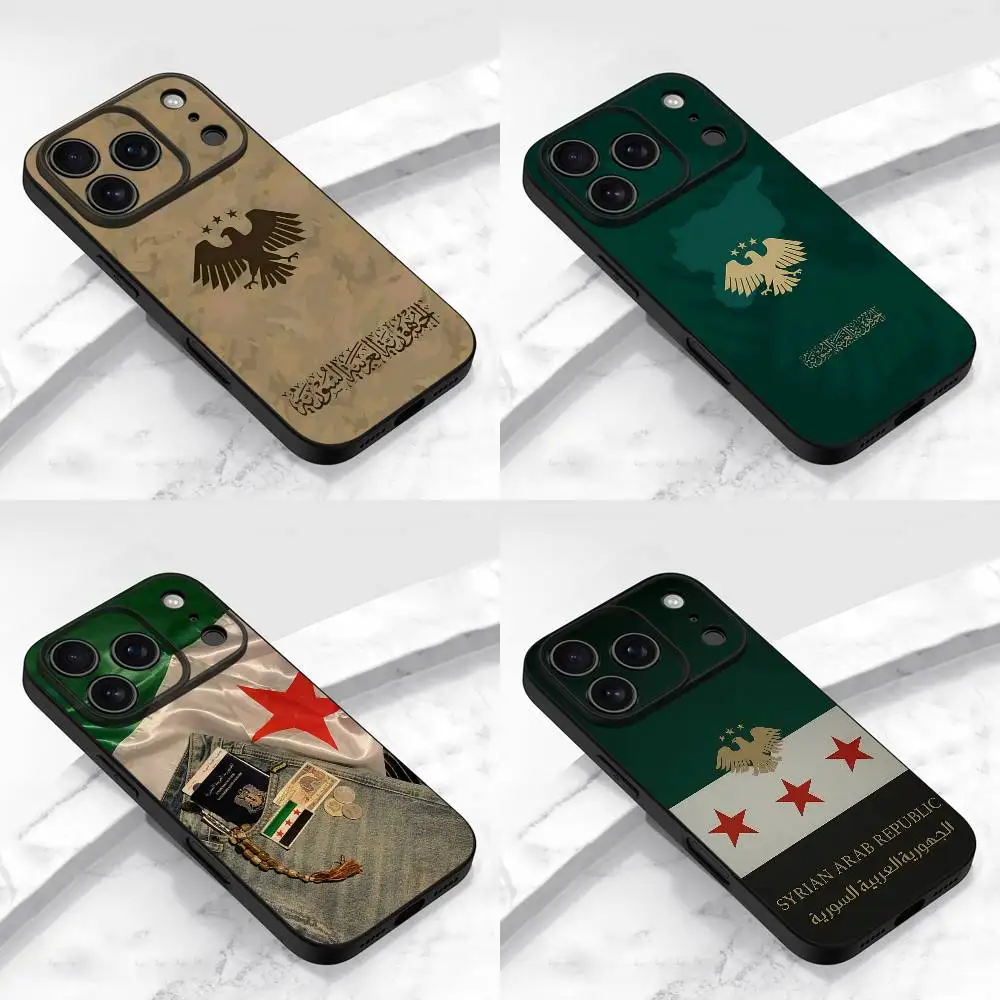 Funda para Teléfono con la Bandera Nacional de Siria y el Emblema Nacional para iPhone 17 16 15 11 12 14 13 Pro Max Mini X XS XR 7 Plus SE 17E, Carcasa Antigolpes