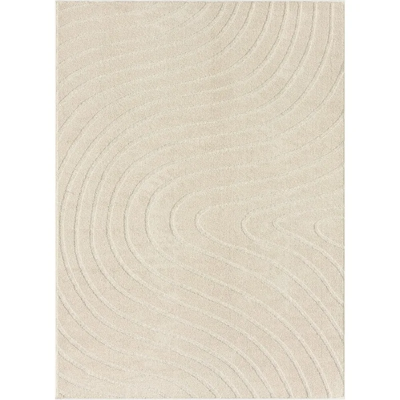 Modern Geometric Wave  6x9 Area Rug carpet