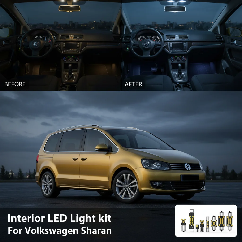 

Светодиодная подсветка салона для Volkswagen Sharan 7M8 7M9 7M6 MPV 1995 1997 2001 2005 2012 2018, белая, Canbus