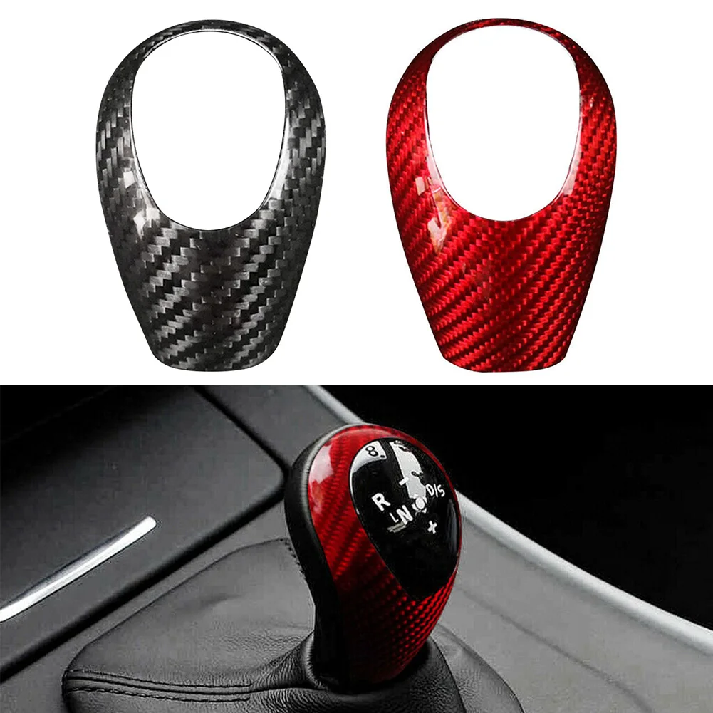 Carbon Fiber Interior Car Gear Shift Knob Cover Trim Decor For Bmw M Series M3 2009-2013 & M5 2005-2008 & M6 2006