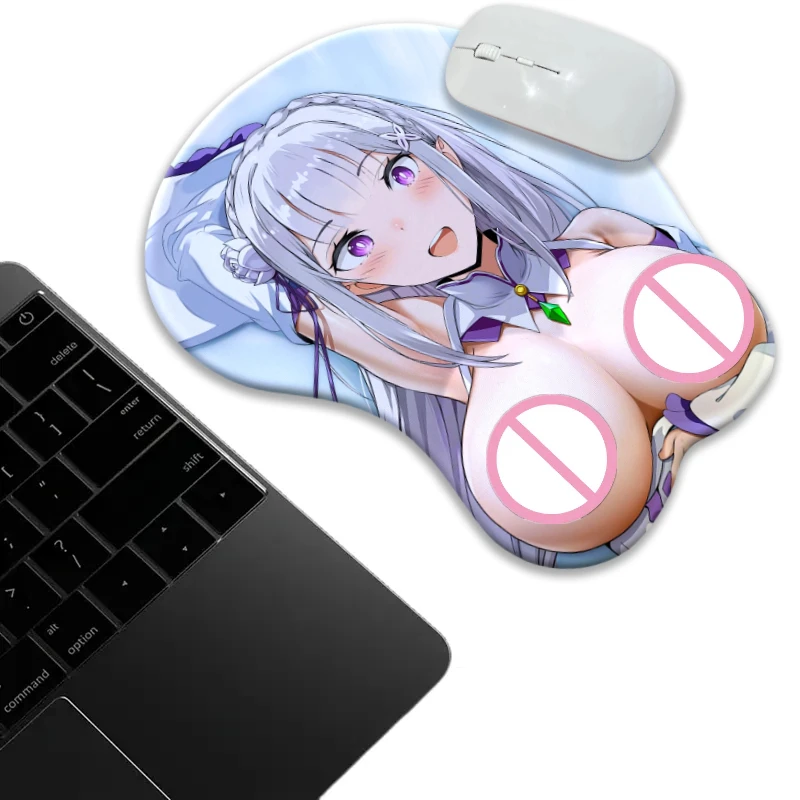 

Anime boob Gamer mousepad Blister-packed Emilia Rezero Breasts Mouse Pad with 3d Nipples